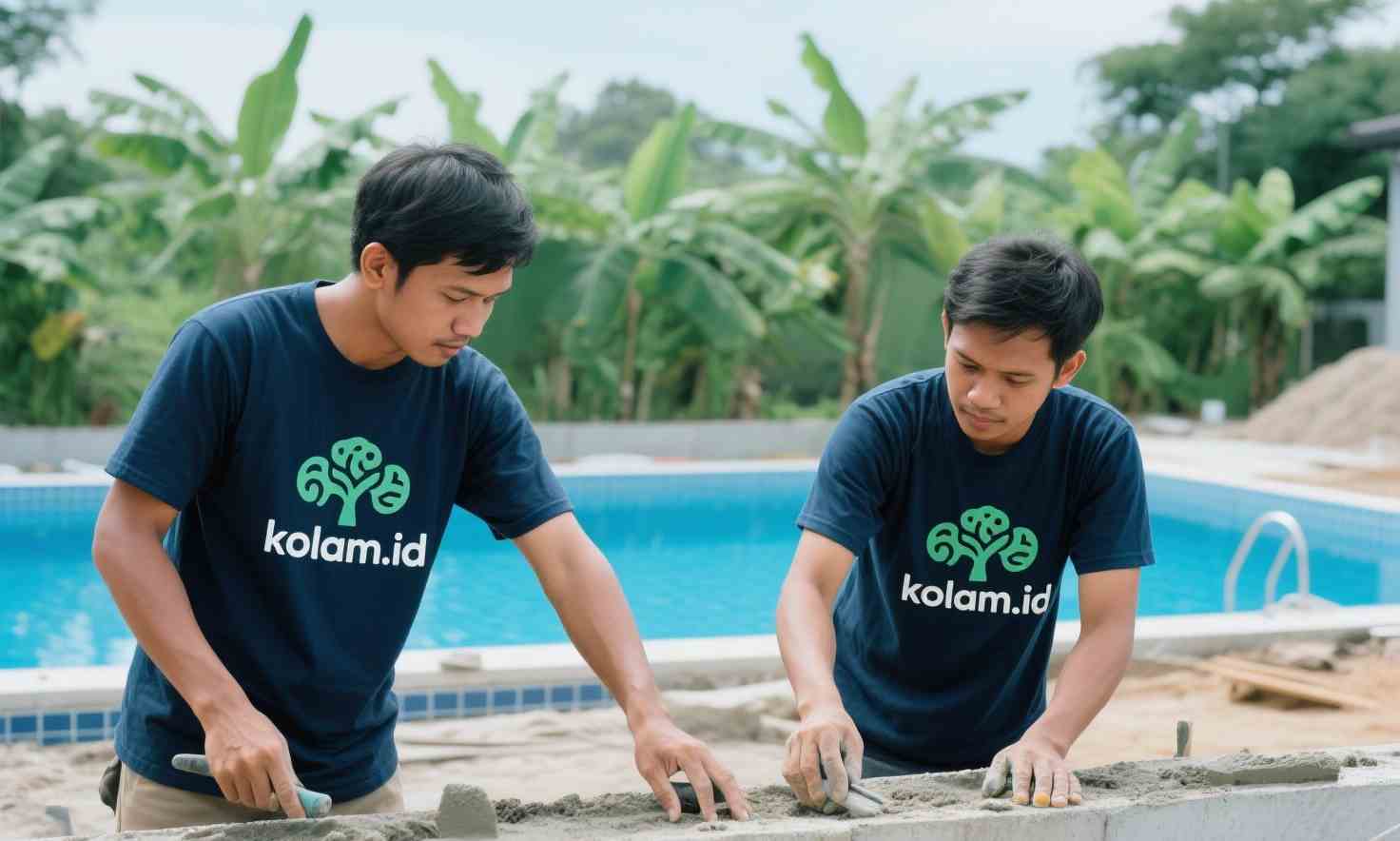 desain kolam renang semi infinity pool 2