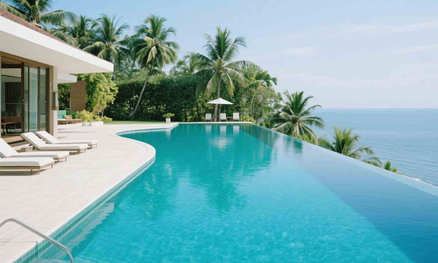 desain kolam renang semi infinity pool 3