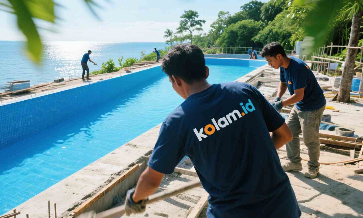 desain kolam renang semi infinity pool 5