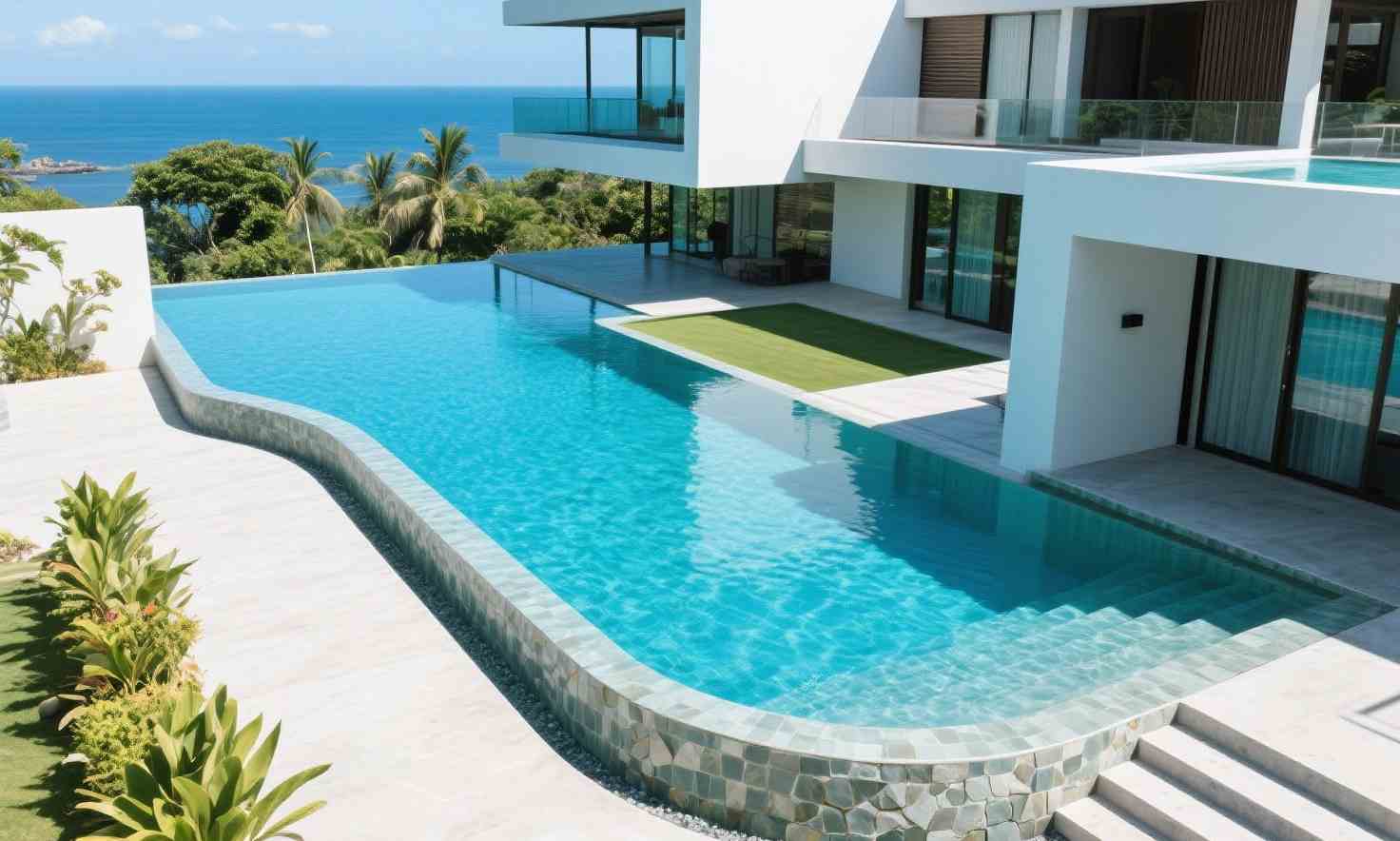 desain kolam renang semi infinity pool 6