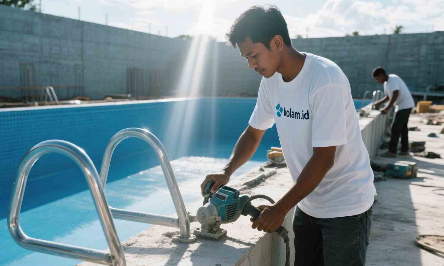 desain kolam renang semi infinity pool 8