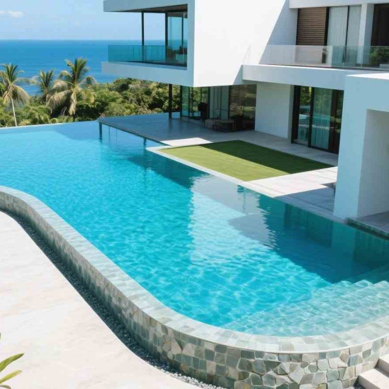 desain kolam renang semi infinity pool 6